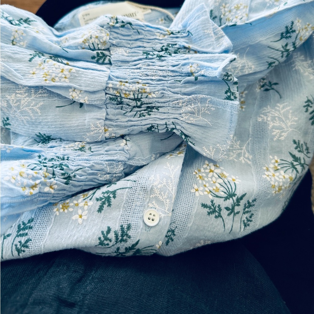 INMAN BLUE FLORAL LONG SLEEVE SHIRT - Picture 5 of 5